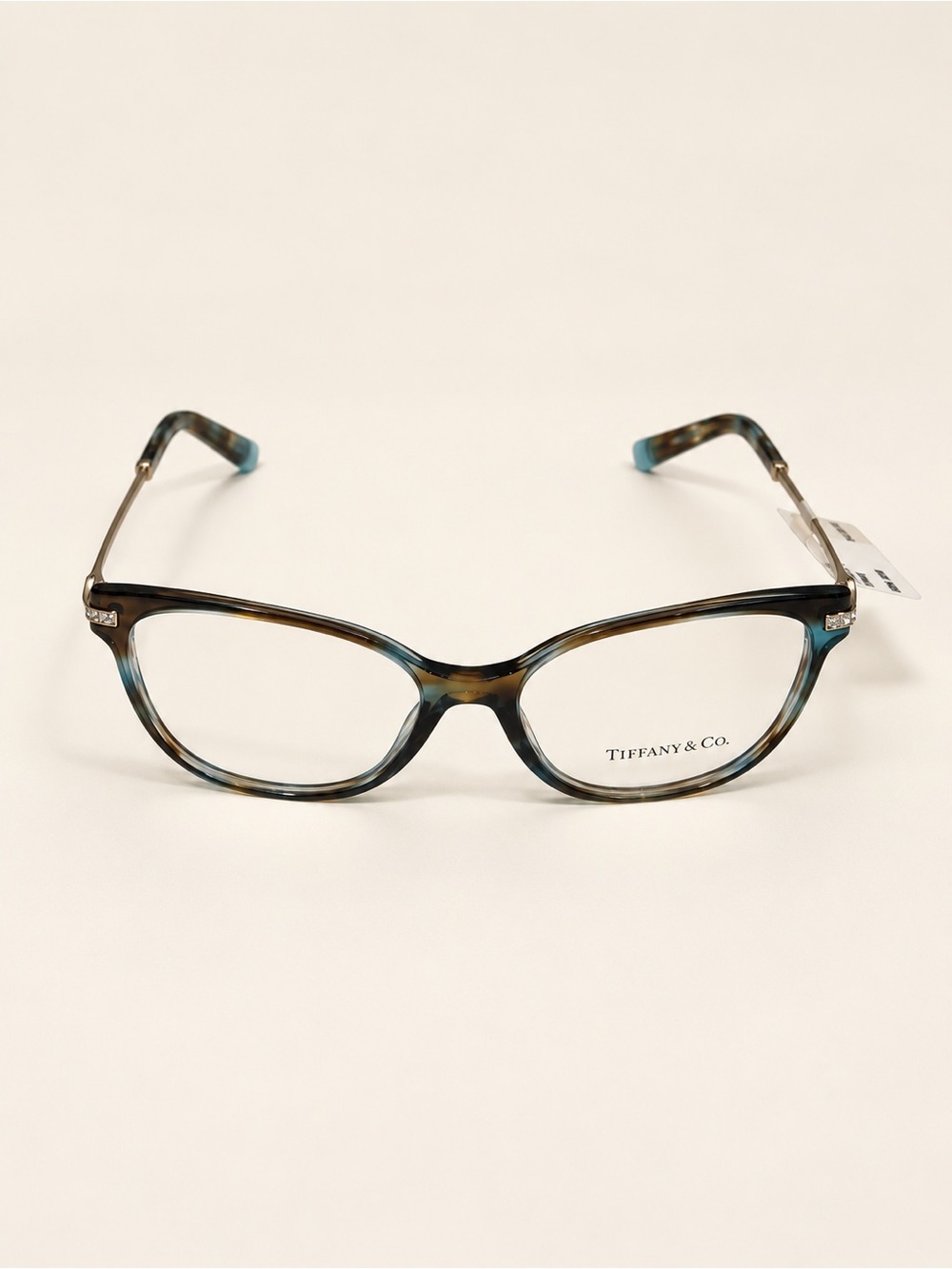 Tiffany & Co. Women’s Cat-Eye Glasses in Blue Tortoise Blend